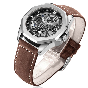 Men's Leather Belt Mechanical Watch