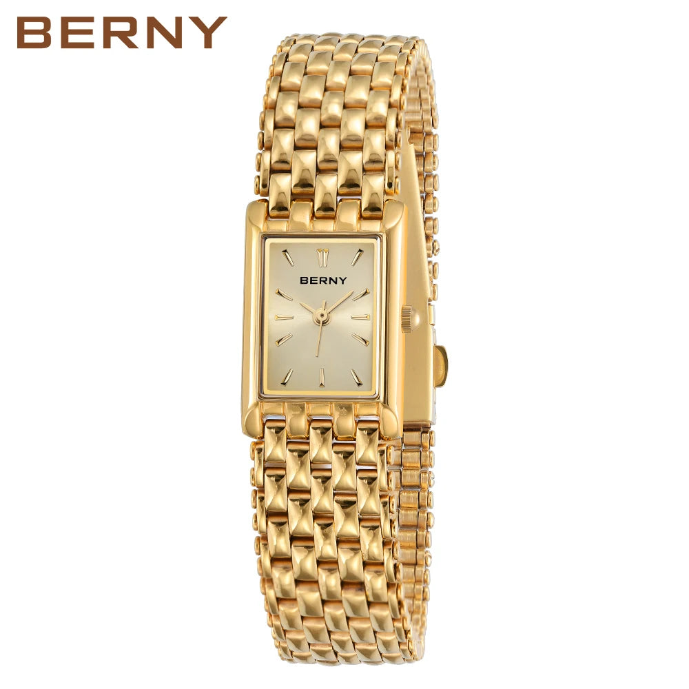 Quartz and Stainless Steel Gold Watch for Women